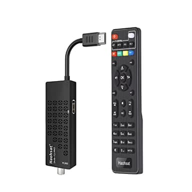 Decodificador Digital Terrestre DVB T2 HDMI TV Stick, Dolby Audio HD 1080P H265 HEVC Master 10bit, decodificador DVB-T2 HD Smart TV USB WiFi/Multimedia/PVR, con 2 en 1 Mando a Distancia