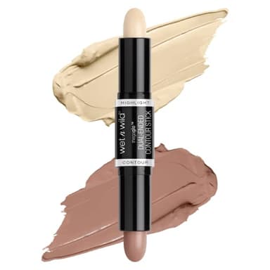Wet n Wild MegaGlo Dual-Ended Contour Stick, Barra de Contouring e Iluminador Dual-Ended, Highlighter y Contorno para Maquillaje Efecto Glow, Textura Fundente, Tono Light/Medium