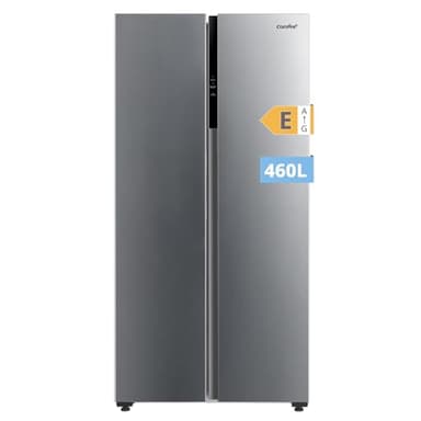 Comfee' RCS609IX2 Frigorífico-Congelador Americano 460 L(271+189)/No Frost/Compresor Inverter/177,5 cm de Altura/de Refrigeración/189 L de Congelación/Doble Control/SuperCool, Inox