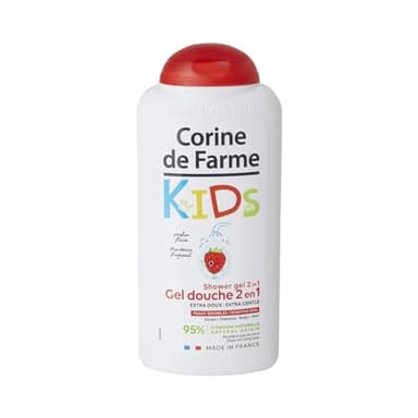 Corine de Farme - Gel de Ducha 2 en 1 KIDS para Niños - Producto de Baño para Piel y Cabello - Extra Suave - Perfume Fresa - Cosmético Natural - Fabricado en Francia - Pieles Sensibles - 300ml
