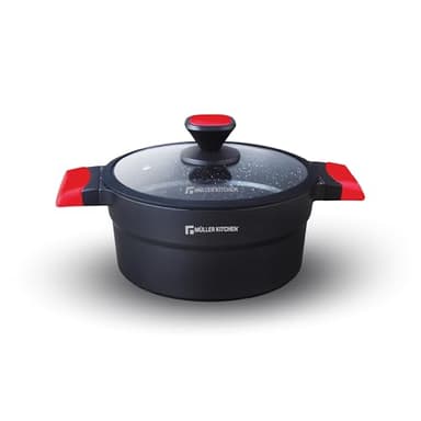 Müller Kitchen - Olla (Aluminio fundido a presión, Revestimiento antiadherente, Inducción, Tecnología alemana) (20cm - 2,5L)