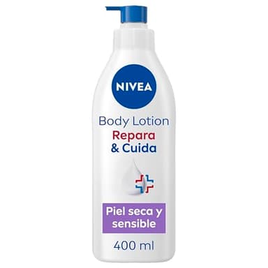 NIVEA Repara & Cuida - Loción Corporal Hidratante - Efecto Calmante - 72h de Hidratación - Con 10% Glicerina, Provitamina B5 y Pantenol - Sin Perfume - Piel Seca, Irritada y Sensible - 400 ml