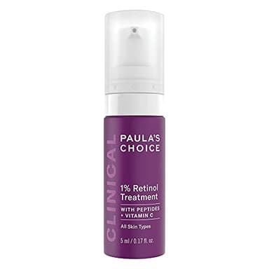 Paula’s Choice CLINICAL 1% Retinol Tratamiento - Serum Crema Envejecimiento, Antiarrugas y Reduce las Manchas y Imperfecciones - con Peptidos & Vitamina C - Todos Tipos de Piel - 5 ml