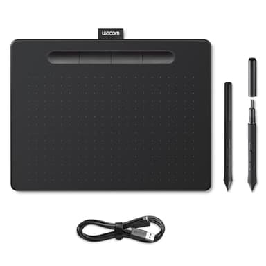 Wacom CTL-6100K-A Intuos Medium Tableta Gráfica, Tablet para Dibujar, Pintar, Editar Fotos con lápiz Sensible a la presión, Negro