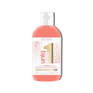 REVLON PROFESSIONAL UniqOne All in One Curls, Champú Nutritivo para Rizos, Hidrata y Define el Cabello Rizado u Ondulado, Cuidado del Cabello con Efecto Anti-Frizz y Fórmula Vegana, 230 ml