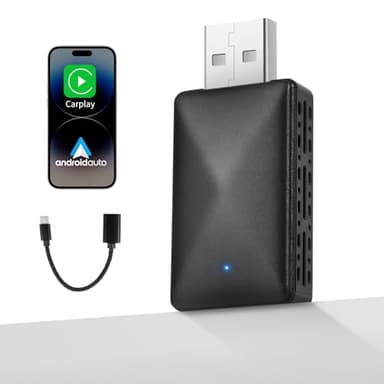 2 en 1 Car-Play Inalámbrico & Adaptador Automático de Android, Euakee Edición Delgada Adaptador Inalámbrico Car-Play, Plug & Play Fácil, Coches Compatibles con de 2016 & i 10+ / Android 11+