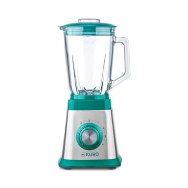 KUBO - Batidora de Vaso - Jarra de Cristal - Potencia 1000W - 4 velocidades - 6 Cuchillas de Acero Inoxidable - Capacidad: 1.5l