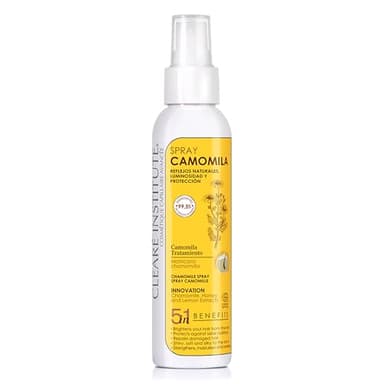 Clearé Institute - Spray Camomila Natural | Loción Aclarante de Cabello | Aclarador y Protector Solar. Reflejos Dorados | Niños y Adultos | Apto Método Curly | 99% Ingredientes Naturales | 125 ml