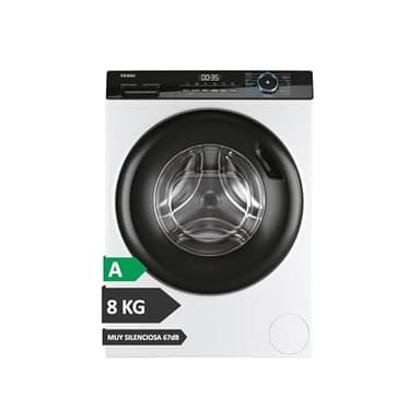 Haier I-Pro Series 3 HW80-B14939-IB- Lavadora Carga Frontal 8KG, Función Vapor, Motor Direct Motion, Tratamiento Antibacterias, 1400 RPM, Fin Diferido, Detector automático de KG, 15 programas, Blanco