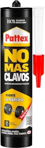 Pattex No Más Clavos Original, adhesivo de montaje resistente, pegamento extrafuerte para madera, metal y más, adhesivo blanco instantáneo, 1 cartucho x 370 g