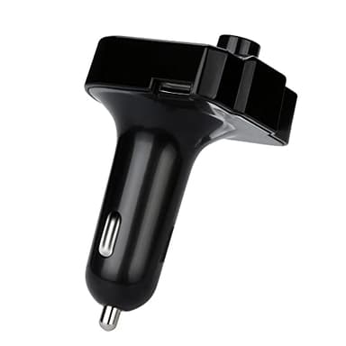 DISOK - Cargador MP3 Transmisor FM Bluetooth, Manos Libres para Coche, Inalámbrico Reproductor MP3 Mechero Coche Adaptador Receptor - Detalles Bodas Hombres Prácticos Originales