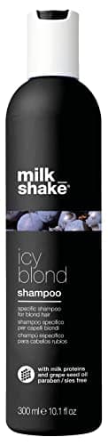 milk_shake | Icy Blond Shampoo 300 ml, Acondicionador específico anti-amarilleo para cabellos rubios o decolorados, con pigmento negro, Made in Italy