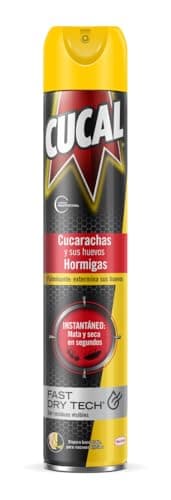 Cucal Insecticida Aerosol Fulminante contra Cucarachas, Hormigas y sus huevos (1 x 750 ml), insecticida para insectos rastreros, mata y seca en segundos, no deja residuos