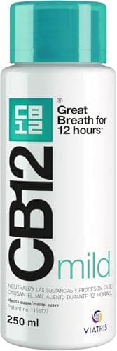 CB12 Enjuague bucal - Combate la causa principal del mal aliento - efecto probado científicamente durante 12 horas - 250ml Menta Suave