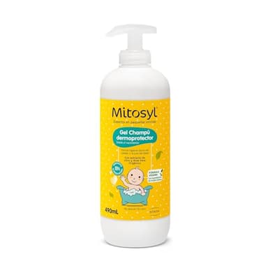 Mitosyl, Gel Champú Dermoprotector, Higiene Suave, Piel Sensible y Atópica, No Pica en los Ojos, Desde el Nacimiento, 490ml