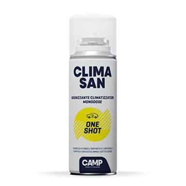 Camp climasan one shot aerosol - limpieza climatizador casa y auto, aerosol limpieza aire acondicionado de acción purificadora - perfecto para eliminar gérmenes y bacterias, 200 ml