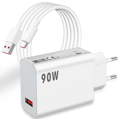 ASKUBSKU 90W Cargador y Cable USB C para Xiaomi Poco X7 Pro F7Pro F6 5G Adaptador 1 Metro Cable Tipo C 6A Rapida Carga para Xiaomi 17 Ultra 15T Pro 15 Ultra 14 13Ultra Redmi Note 15Pro+ 4