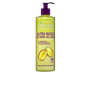 GARNIER Fructis - Nutri Rizos Secado al Aire Crema Sin Aclarado para Pelo Rizado u Ondulado - 400 ml