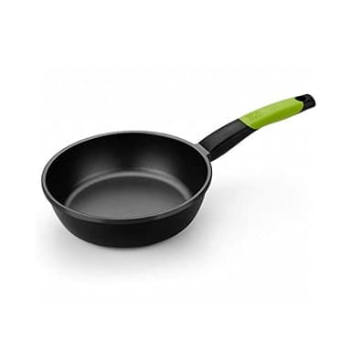 BRA SARTEN Honda Prior A121446 24CM Espesor 5MM Aluminio Fundido Teflon Antiadherente Mango ERGONOMICO con Silicona 24 cm, Negro, 0.79 cm