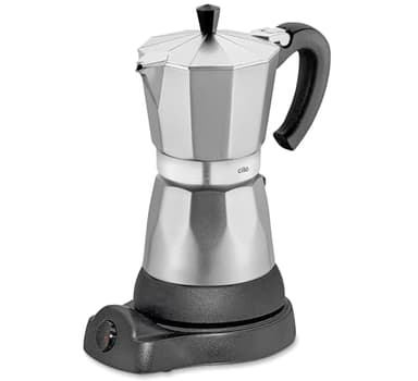 Cilio 273700 Classico - Cafetera eléctrica (6 tazas), diseño de cafetera italiana, color plateado y negro
