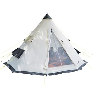 Skandika Tipi Goathi 365 Protect - Tienda de campaña Tipo India - 6 Personas - diámetro 365 cm - Columna de Agua 3.000 mm - Altura 250 cm