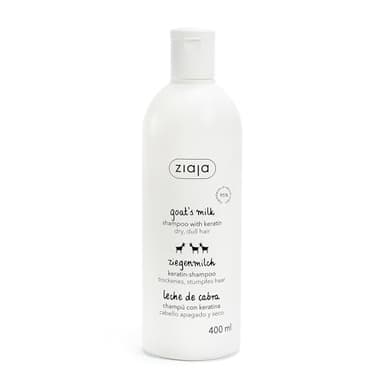Champú Leche de Cabra con Keratina de ZIAJA – Fortalece, Hidrata y Realza los Rizos Naturales – Sin Silicona, ni Parabenos ni SLES – 400ml