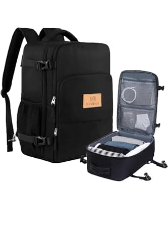 MAXMALA ®️ Mochila Viaje Cabina Avion 40x20x30 Impermeable Ultra Ligera. Maleta Viaje Cabina avión Backpack airback (Negra)