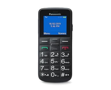 Panasonic KX-TU110EXB 2G, Teléfono Móvil Para Mayores, con Botón SOS, Llamada Prioritaria, Teléfono con Botones Grandes, Bluetooth, Linterna, Cámara, Negro