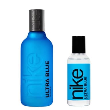 NIKE - Ultra Blue Promoción 100 ml + 30 ml, Colonia Hombre, Pack 2 Productos, Perfume Formato Spray, Eau de Toilette Natural y Masculina, Aroma Oriental Floral, Fragancia Fresca