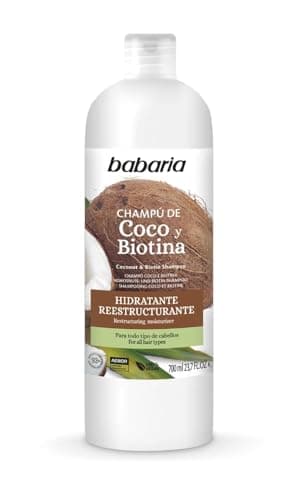 Babaria - Champú Coco/biotina | Tratamiento Hidratante Cabello | Champú 700ml | Hidratacion Profunda Cabello | Champu Biotina