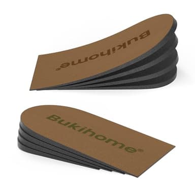 Bukihome plantilla espolon calcaneo, taloneras para zapatos, plantillas para tendón de Aquiles, 4 capas ajustables para taloneras fascitis plantar, espolones calcáneos (marrón, mediano: 39-42,5)