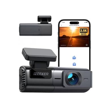 iZEEKER 2.5K Dashcam WiFi Dash Camera para Coches, Mini Cámara para Coche 1440P Front Dashcam con App, Visión Nocturna, WDR, G-Sensor, Grabación en Bucle, Soporta Modo Parking 24H