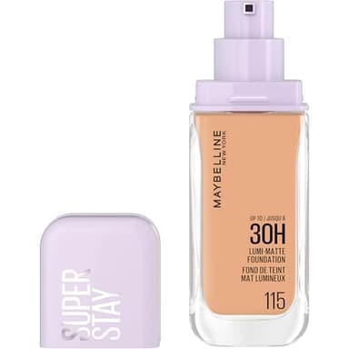 Maybelline New York Base de Maquillaje, Hasta 30H, Acabado Mate Luminoso, Lumi Matte, Tono 115