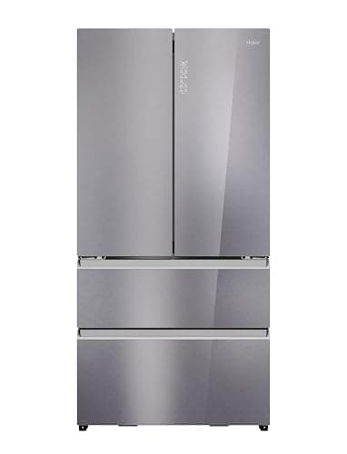 Haier FD 90 Series 7 HFR79F19EFGK - Frigorífico Puerta Francesa, Cajones DirectAccess, Motor Inverter, Fabricador Hielo, MyZone, HumidityZone, Total No Frost, 90x190cm, 703L, Daylight, Glass Inox Look