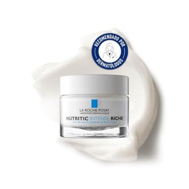 La Roche Posay, Nutritic Intense Rica, Crema Hidratante Reconstituyente, Calma y Nutre la Piel, Textura Rica, Hipoalergénica, Para Pieles Secas a Muy Secas, 50 ml