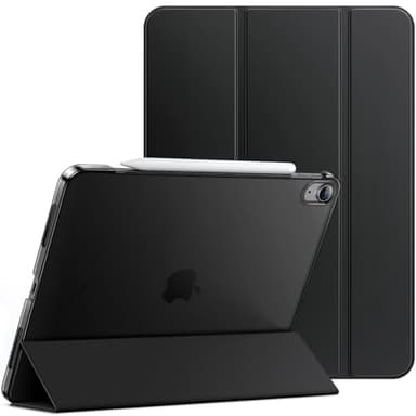 JETech Funda para iPad Air 13 Pulgadas M4/M3/M2 (2026/2025/2024), Carcasa Slim Soporte Caparazón Trasera Dura Inteligente con Auto-Sueño/Estela (Negro)
