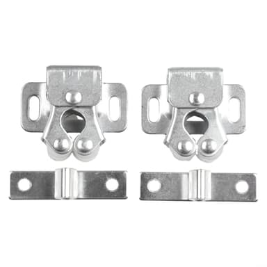 Cierre de puerta de doble rodillo para fijación segura de compartimentos de almacenamiento en barcos, caravanas y autocaravanas, construcción resistente (plateado)