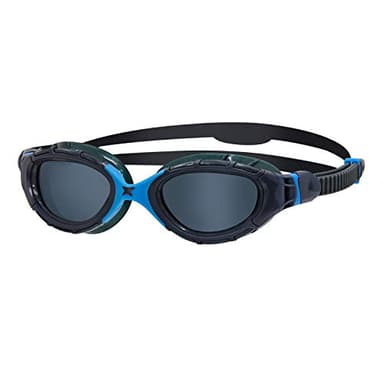 Zoggs Original Predator Flex Gafas de Natación para Hombre y Mujer – Gafas para Nadar en Aguas Abiertas, Cómodas, Antivaho, Correas de Ajuste Rápido – Lentes Ahumadas Gris y Azul, Pequeñas
