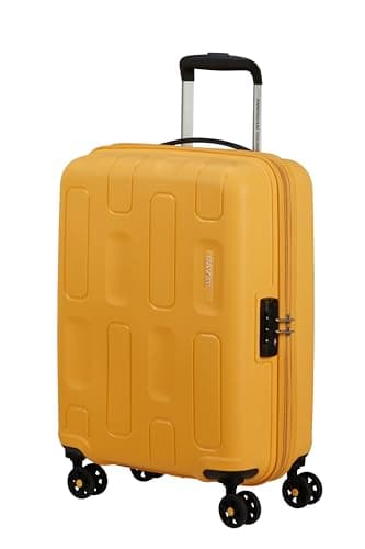 American Tourister Ellipso - Maleta de Mano 55x40x20 cm - Carrito de Cabina rígido para la mayoría de Las compañías aéreas, Incluidas Ryanair y easyJet, 4 Ruedas, Cierre TSA, Ligero, 32 L, Amarillo