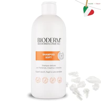 Bioderm Shampoo Soft - Champú Cuero Cabelludo Sensible - Exfoliante Capilar - Tratamiento Anticaspa y Dermatitis Seborreica - Restablece el pH del Cuero Cabelludo - 500 ml