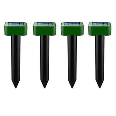 4X Ahuyentador de Topos,Ahuyentador de Ratas,Repelente Ultrasónico de Ratones,Repelente Solar De,Impermeable Repelente de Topo Solar para Jardin y Cámping,Anti Topos, Serpientes -Square