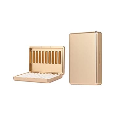 Caja de almacenamiento de metal para iQOS Heets/Cigarette, Caja de almacenamiento de aleación de aluminio Phosyder para iQOS Heets Capacidad de 20 Heets. (Dorado)