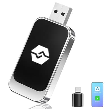 ZUOQIANG Adaptador Inalámbrico Carplay 2 en 1,para Carplay/Android Auto,Adaptador Carplay Inalambrico, para Android 11 y Versiones Superiores de iPhone iOS 10, para Vehículos con CarPlay