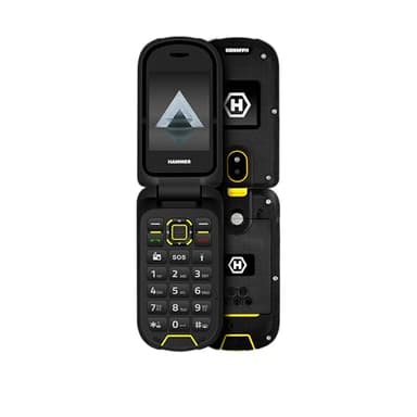 Flip Phone Hammer Dig LTE 4G Robusto Teléfono de Tapa, 2 Pantallas, simlock-Free, Dual SIM, sin Contrato, 1200 mAh, 4G/LTE, Resistente al Agua IP68