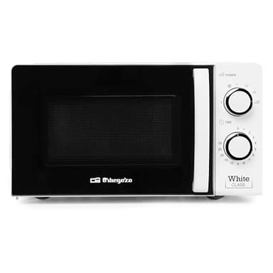 Orbegozo MI 2115, Microondas, 700 W, 6 niveles de funcionamiento, 20 litros de capacidad, temporizador hasta 30 minutos, programa descongelación, señal fin cocción, color blanco