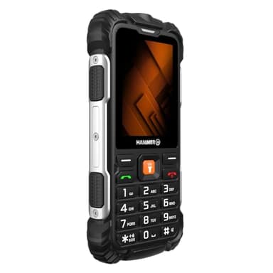 Hammer H Forge 2G Teléfono móvil para Exteriores sin Contrato, 32 GB, batería de 2300 mAh, Linterna, IP68, Radio FM, Conector de 3,5 mm, 2 MP, USB-C, Dual-SIM, Resistente al Polvo