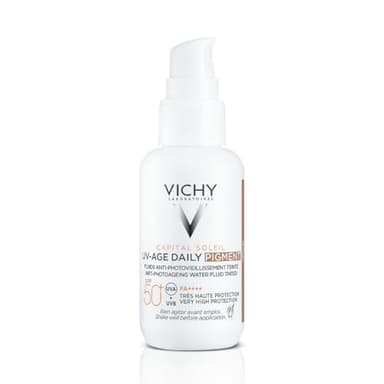 Vichy Fotoprotector UV-Age de Uso Diario, Previene el Envejecimiento y la Hiperpigmentación, Fotoprotección SPF50+ Contra Rayos UVB y UVA, Captain Soleil, 40 ml