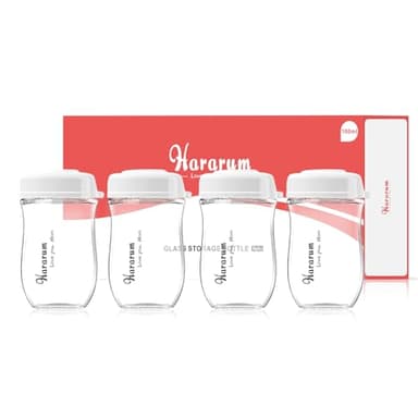 Botellas de vidrio para el almacenamiento de materna, 160ml, Sin BPA, aptas para lavavajillas, congelador y microondas, 4 Unidades