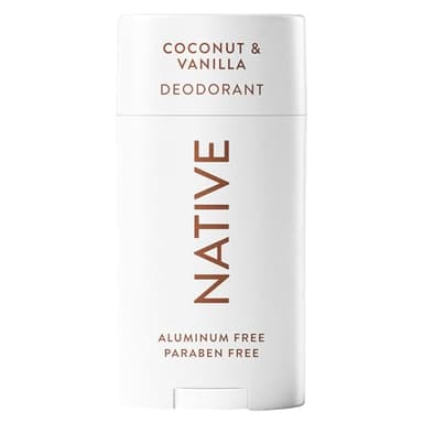 Native Desodorante Natural para Mujeres y Hombres – Sin Alcohol ni Aluminio – Aroma a Coco y Vainilla – Con Manteca de Karité, Aceite de Coco y Bicarbonato – Control del Olor por 72 Horas (75ml)