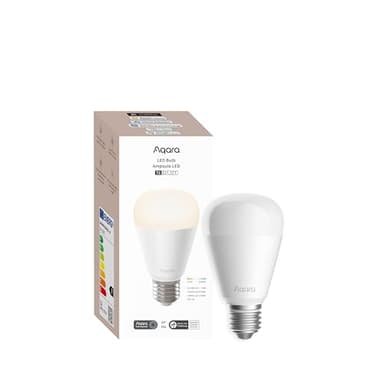 Aqara Bombilla LED T2 (E27, CCT), Thread/Zigbee, Blanca Regulable, 2700K-6500K, 75W Equivalente, Matter, Bombilla Inteligente Compatible HomeKit, Alexa, Google Home